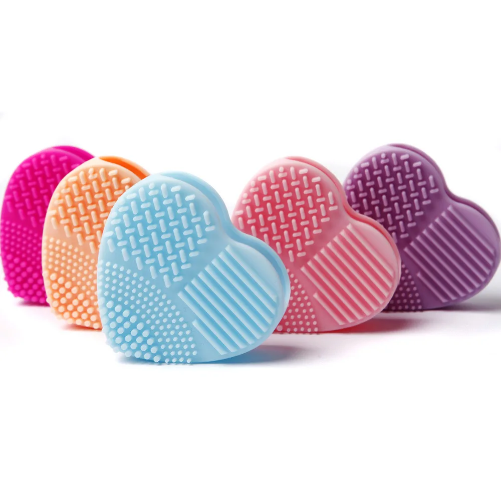 

2019 New Hot Silicone Heart Shape Silicone Fashion Egg Cleaning Glove Makeup Washing Brush Scrubber Tool Cleaners
