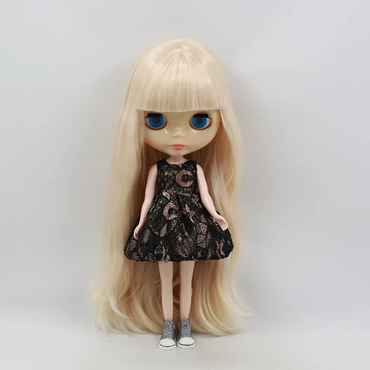 New 12/" Neo Blythe Doll from factory Long creamy white hair transparent skin