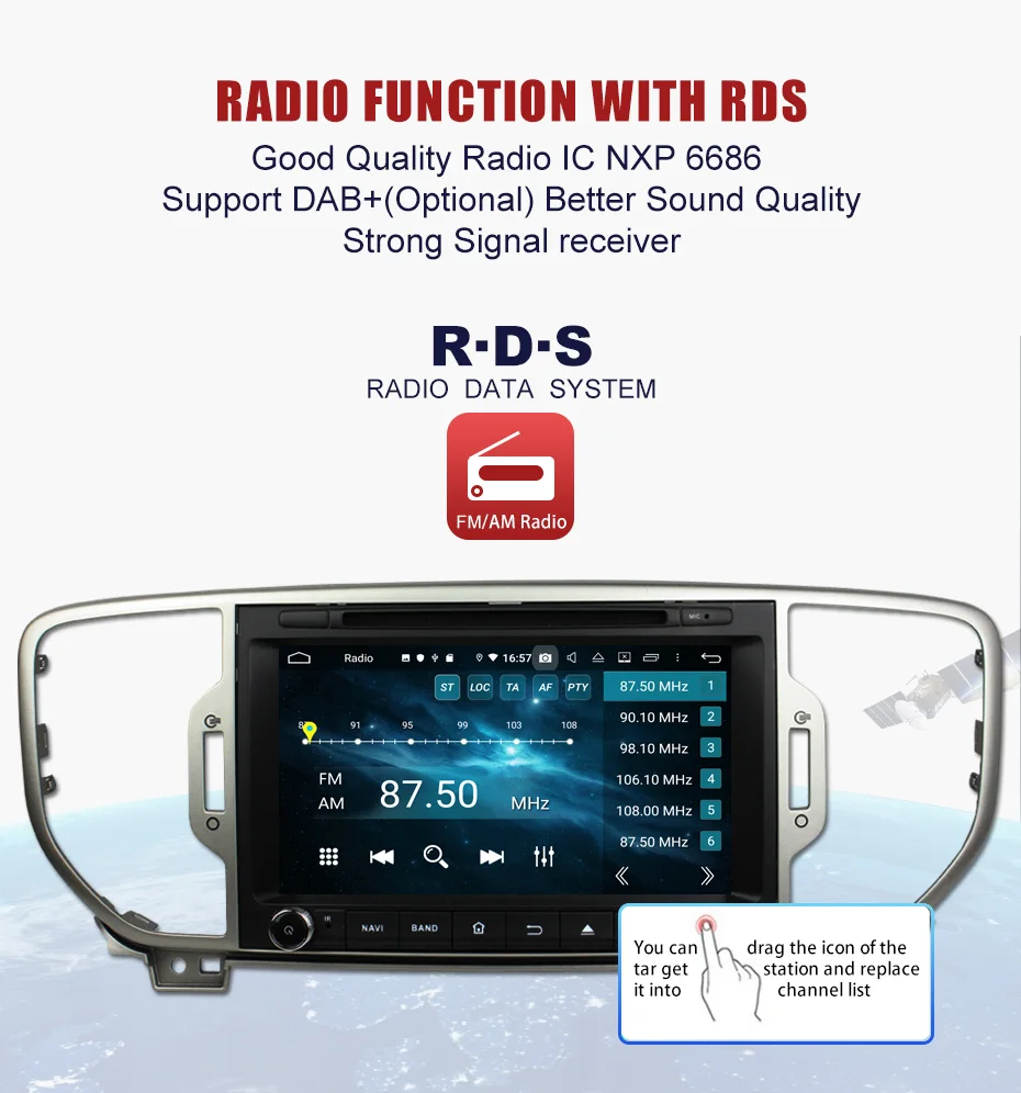Flash Deal KANOR Android 9.0 Octa Core 4+32g Car DVD Player for KIA Sportage 2016 car radio audio video player 2 din gps navigation 3