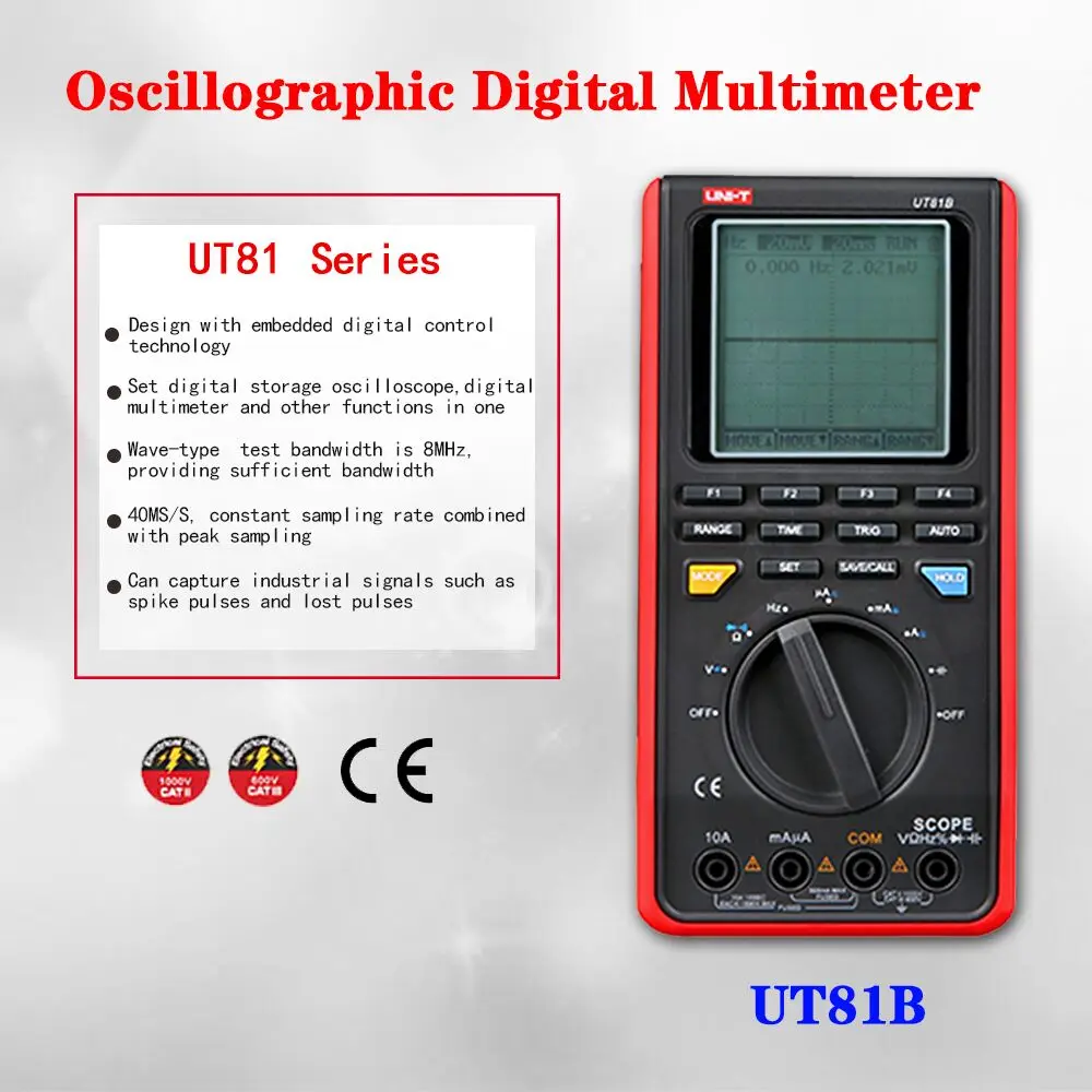 UNI-T UT81B UT81C Ручной цифровой мультиметры осциллограф электрические инструменты вход чувствительность диод USB интерфейс