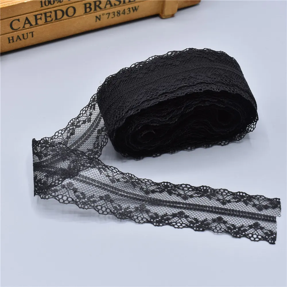 Buy 10 Yards Black Lace Ribbon Tape 40MM Wide Lace