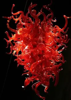 

Free Shipping Red Murano Glass Handmade Blown Glass Crystal Decorative Art Chandelier