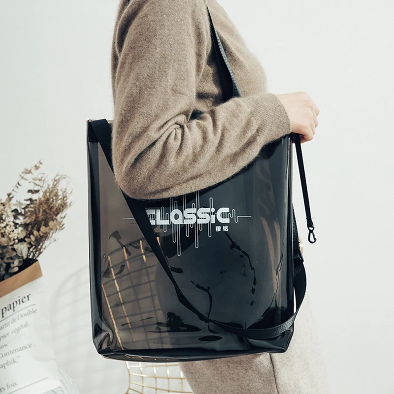 

HARDIRON 2019 Color Women's Casual Transparent Handbag PVC Handbag Summer Shopping Bag Shoulder Bag Open Handbag