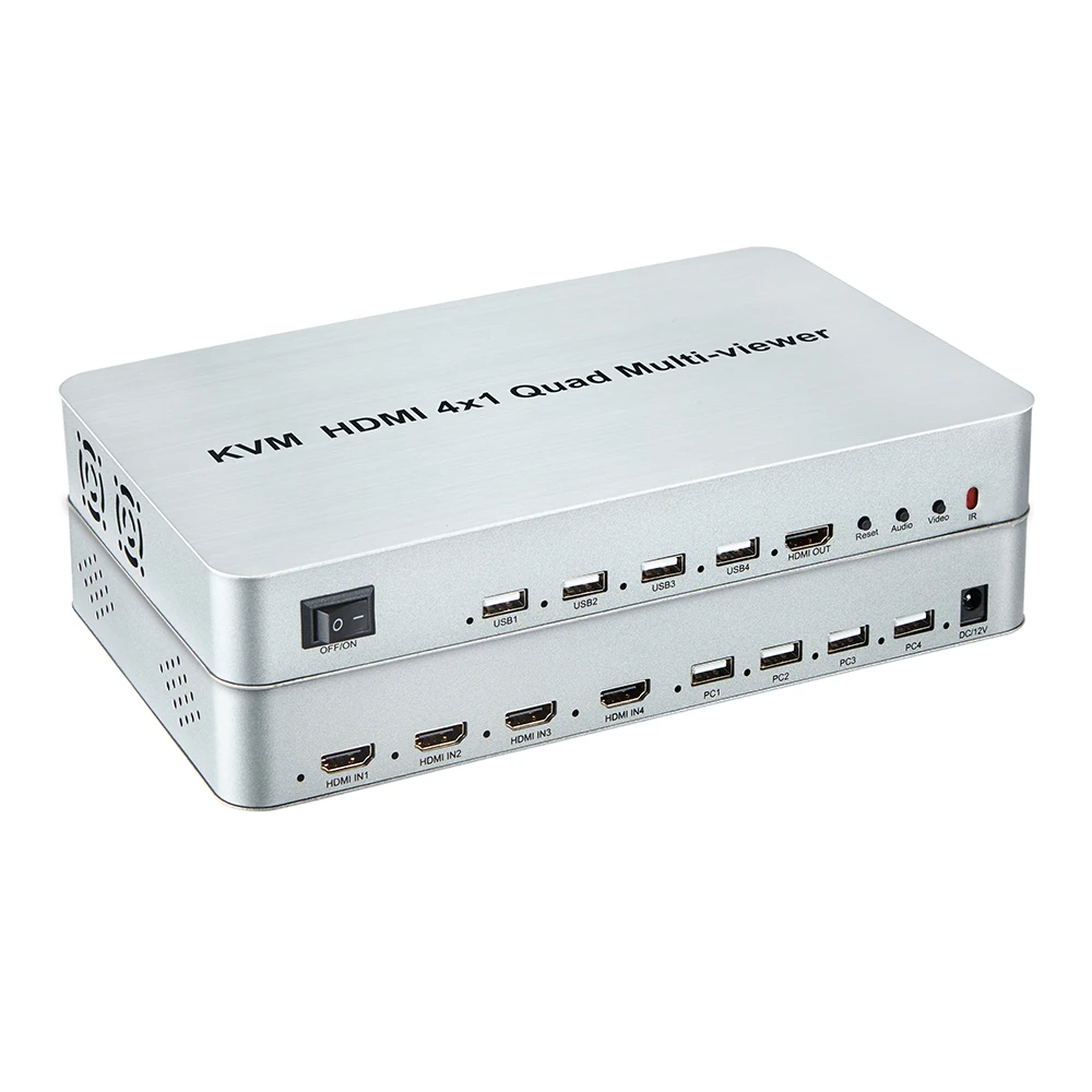 KVM HDMI 4x1 Quad Multi-viewer Разделение экран синхронизатор USB KVM HDMI коммутатор 1080 P/ 60 Гц с ИК отдаленных