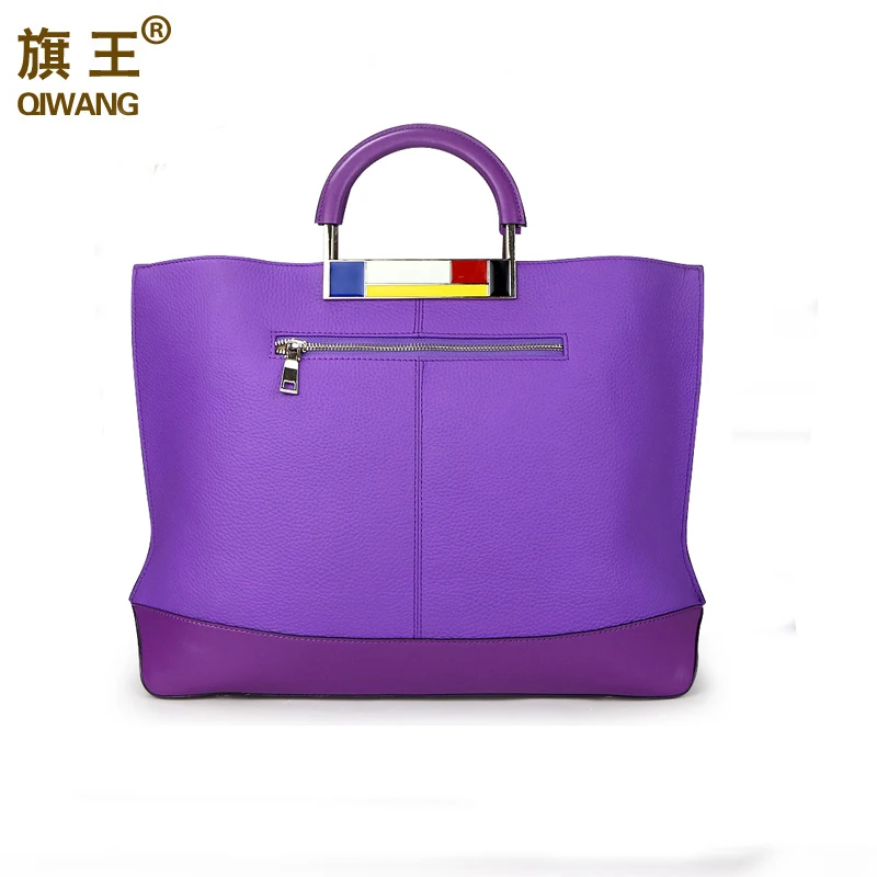Красочные металлические Большой Tote сумки Фиолетовый европейский бренд Designr из