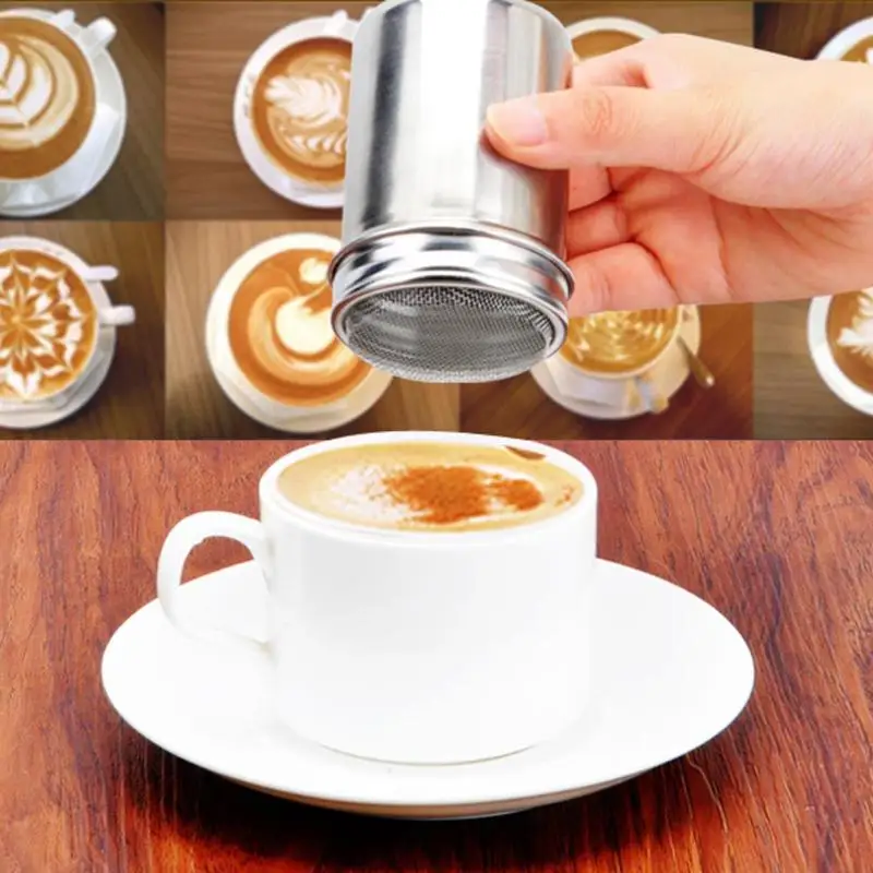 Нержавеющая шейкер для кофе и шоколада молотое какао глазурь сахарный порошок кофейный фильтр крышка