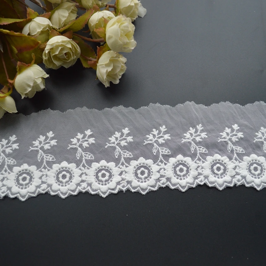 7.5cm wide white lace trim DIY accessory beautiful lace 2 Y free