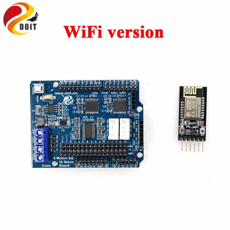 2 канальный 4 двигатель постоянного тока 16 сервопривод защитная плата для Arduino 2wd