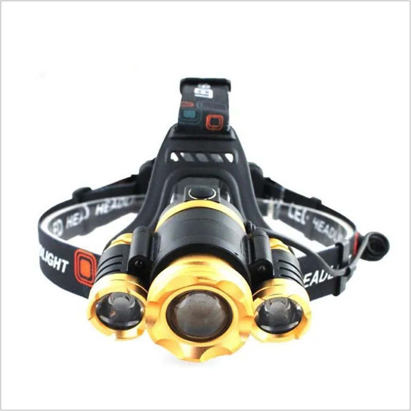 

10000 Lumens Rechargeable Led Headlamp 3T6 Head Flashlight Cree xml t6 Waterproof Headlights headlight 18650 Battery Opeartion