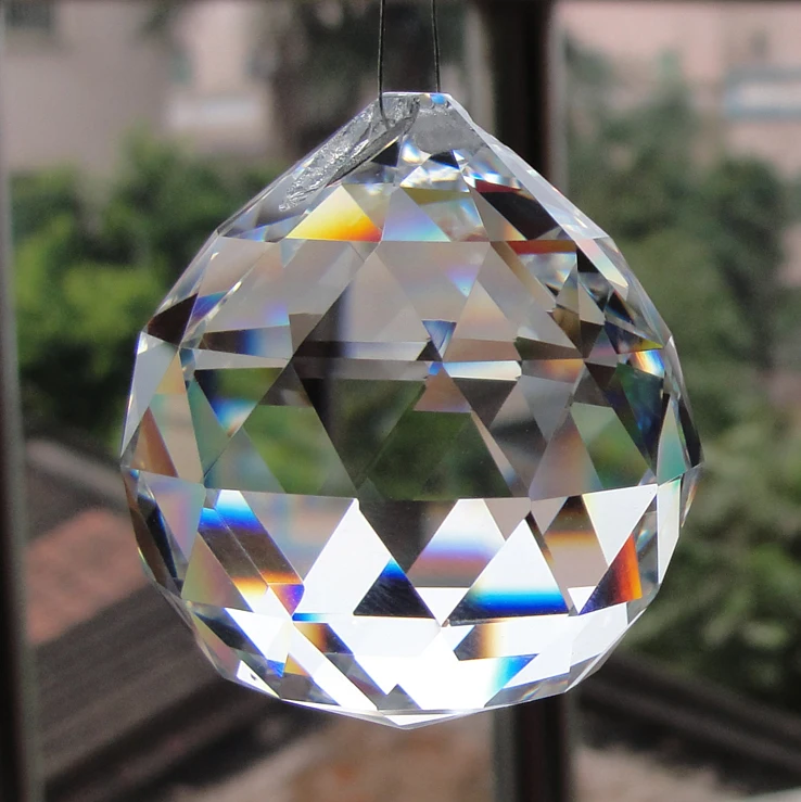 

Free Shipping 1pcs/Lot 100MM Crystal Hanging Faceted Ball for wedding Decoration gift