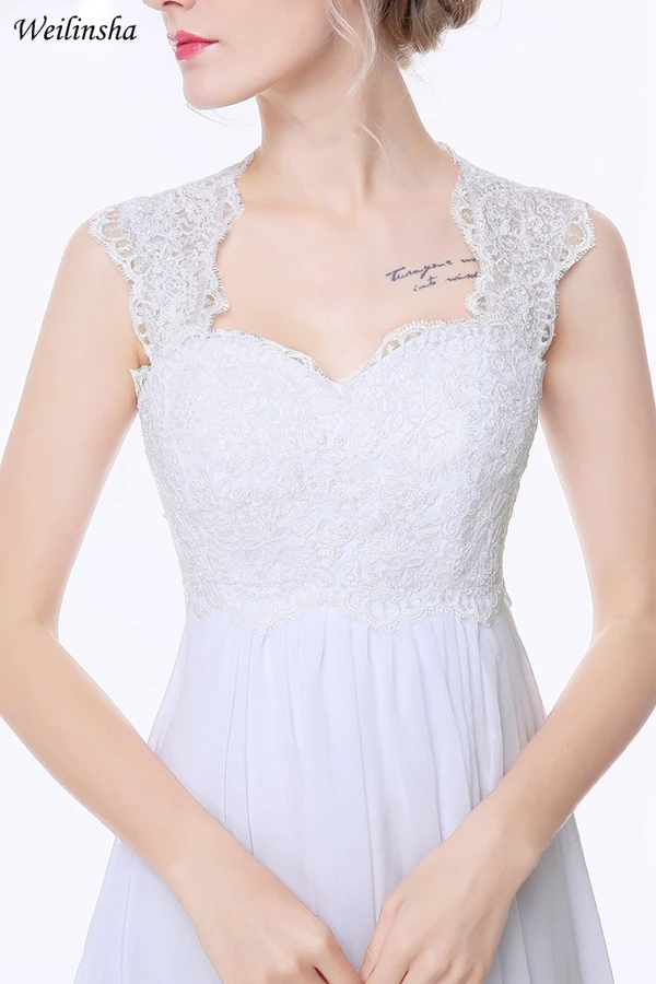 Weilinsha Дешевое пляжное свадебное платье с рукавами-крылышками, шифоновое платье для беременных размера плюс, свадебное платье es Vestido de Noiva