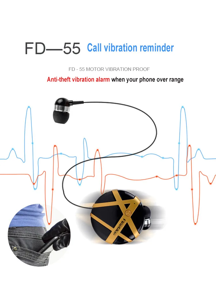 FD55 Sport Headset | AstroSoar Vibrating Alert Collar Clip Wireless Headphones with Retractable Earbuds | astrosoar.com