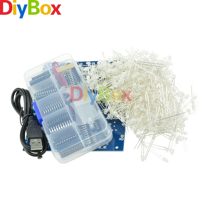 

8x8x8 Blue 3D LED Light Square LED Lamp LED Light DIY Kit for Holiday House Living Room Bedroom Garden Square