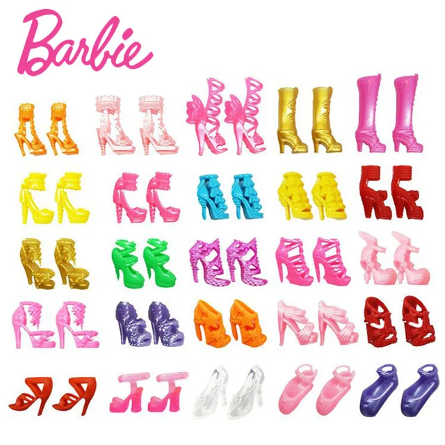 Original Barbie Mix 20pcs 40pcs font b doll b font house Sandals For Decor font b