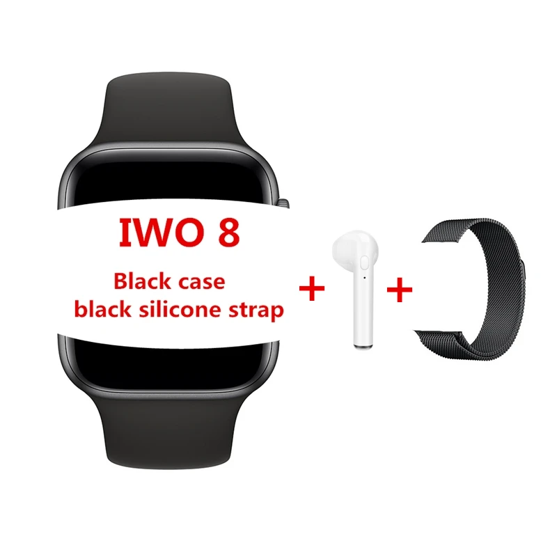 IWO 8 W54 умные часы 44 мм серия 4 Чехол 1:1 Bluetooth умные часы ЭКГ часы для ios android Быстрая для дропшиппинг - Цвет: black Package