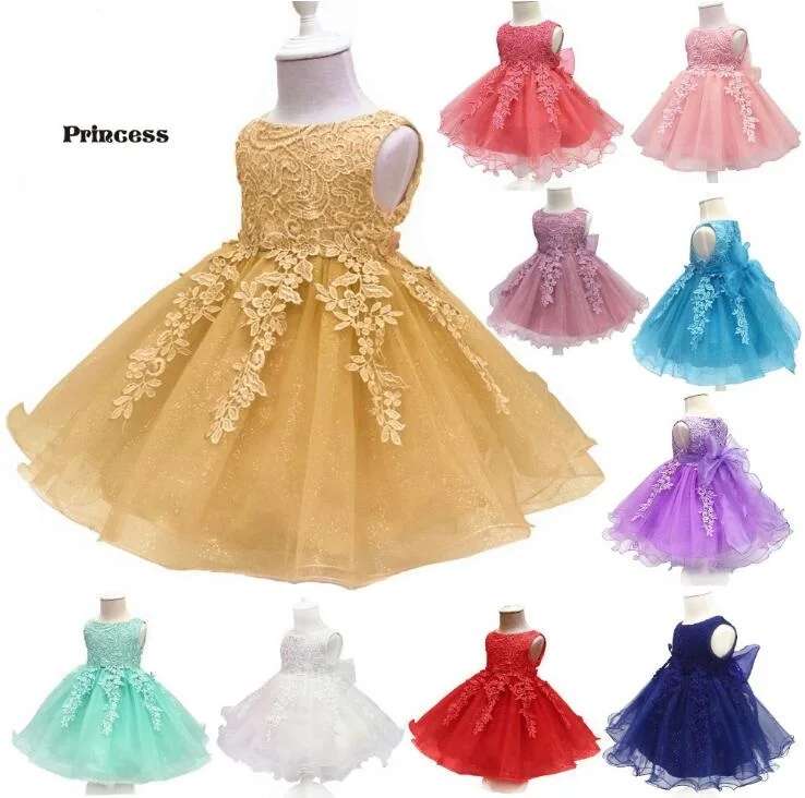 2019 Summer Tutu Kids Dress Ribbon Lace Flower Girl Birthday and Wedding Pary Dresses 2-10 Years Children Costumes | Детская одежда и