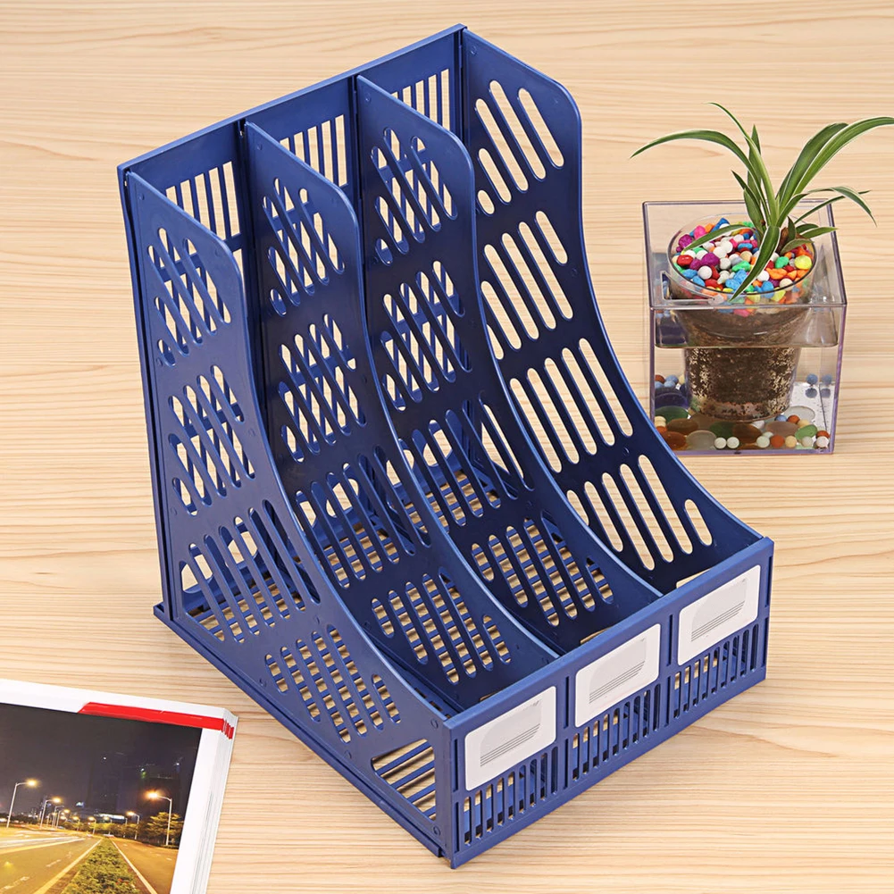 3 Sections Magazine File Stand Holder Home Office Document Storage Desk Organizer 3 Sections Magazine File Stand Holder Home Office Document Storage Desk Organizer