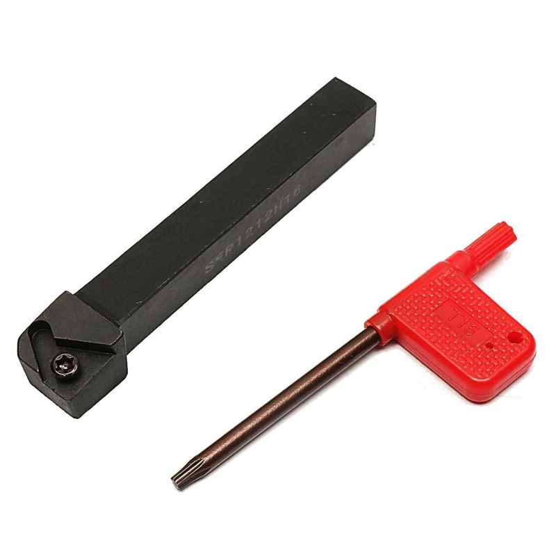 SER1212H16 CNC Boring Bar Tool Holder 10Pcs 16ER AG60 Turning Insert with Wrench for Lathe Turning Tools