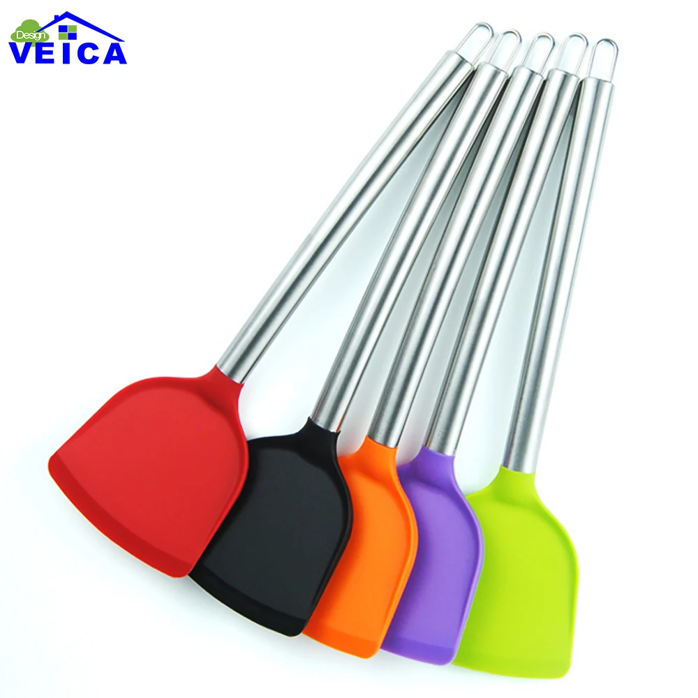 Multicolored Non-stick Cooking Turners Spatula Heat-Resistant Spoon Scoop Turner Flexible Kitchen Cooking Tools