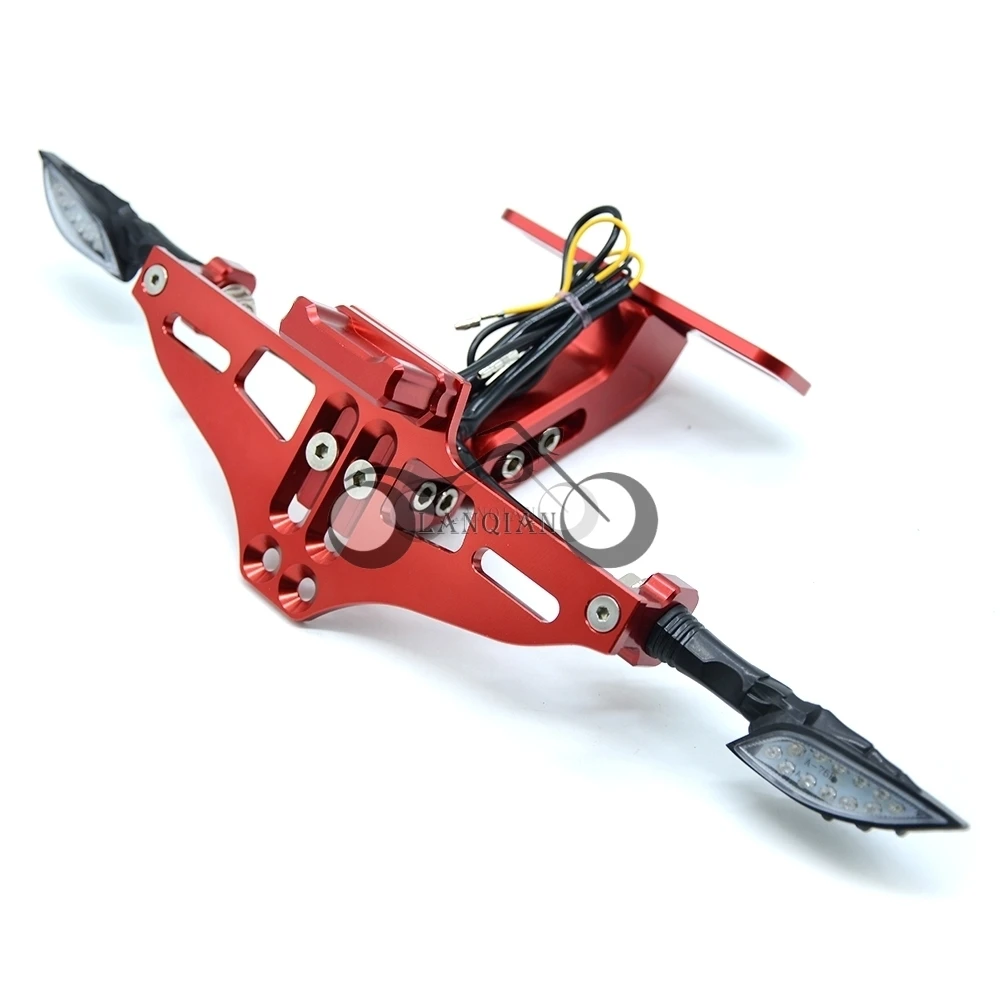 

7 Color Motorcycle Adjustable CNC License Plate Frame indicator lights Bracket For DUCATI MONSTER 620/696/796/821/1200 DIAVEL