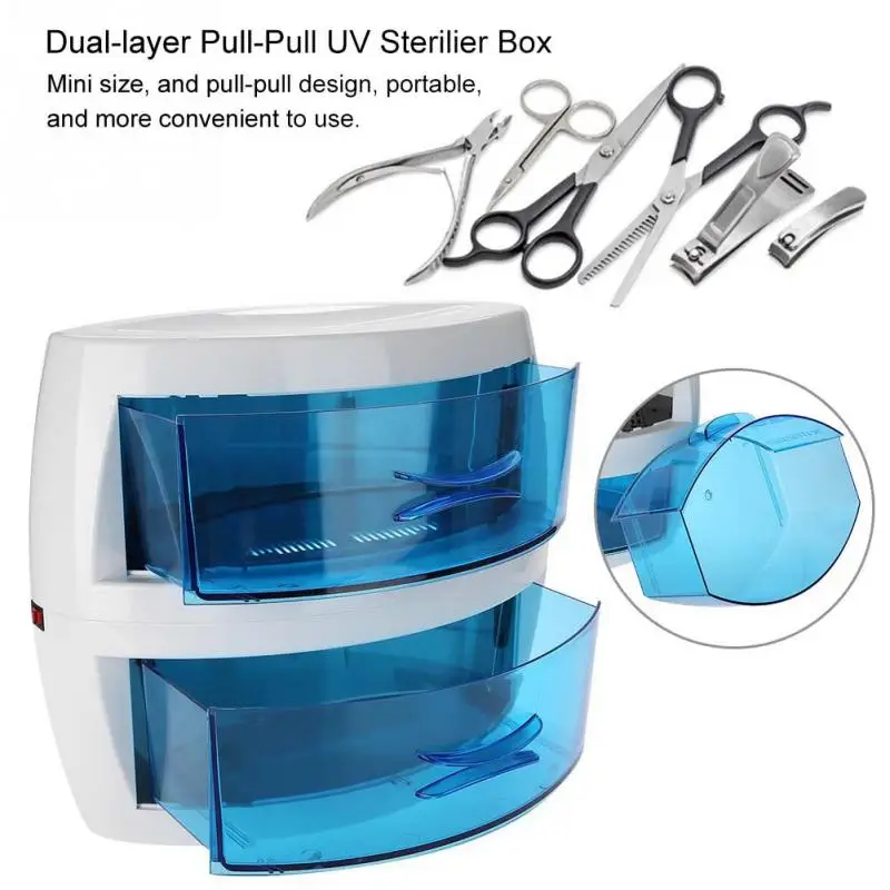 

Professional Dual-layer Push-Pull UV Manicure Tool Sterilizer Box Nail Art Disinfecting Machine Manicure Tools EU Plug
