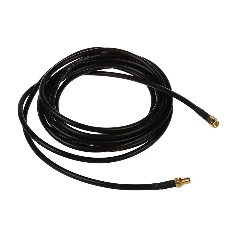 

Coax Extension Cable - SMA Male to SMA Female - Antenna Lead Extender for 50 ohm Radio/RF Use Black+Gold, 15 Meter