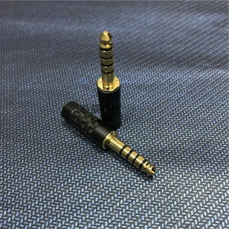 

HPHF 5pcs 4.4mm Balance Output Pin Plug Black Carbon Fiber 5 Pole Audio Stereo Jack HIFI DIY Earphone Accessory for NW-WM1Z/A