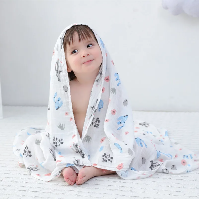 Murah Ungu 70% Bamboo30 % Katun Bayi Muslin Swaddle Selimut Popok Baru Lahir Selimut Kain Kasa Bayi Wrap Tidur Nyenyak Swaddleme Handuk Mandi