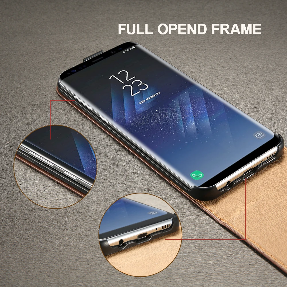 Вертикальный кожаный чехол книжка с магнитным чипом для samsung Galaxy S8 S7 S6 S5 S4 S3 Mini
