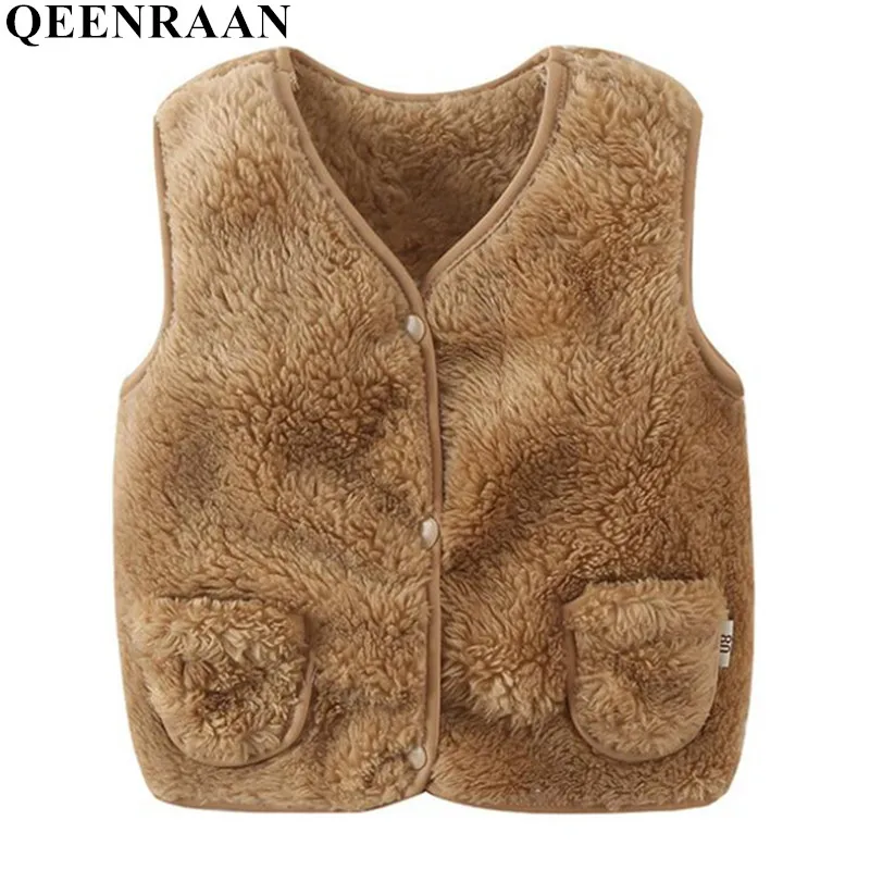 

Children's Double-Faced Plush Vest For Girls Outsidewear Coats 2018 Spring Autumn Baby Boys Cotton Waistcoats Kids Vests Clothes