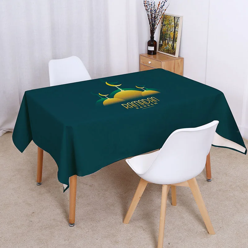 Religious Supplies Islamic Muslim Mosque Waterproof Tablecloth Ramadan Eid Festival Printed Home Kitchens Decoration Table cloth - Image 6