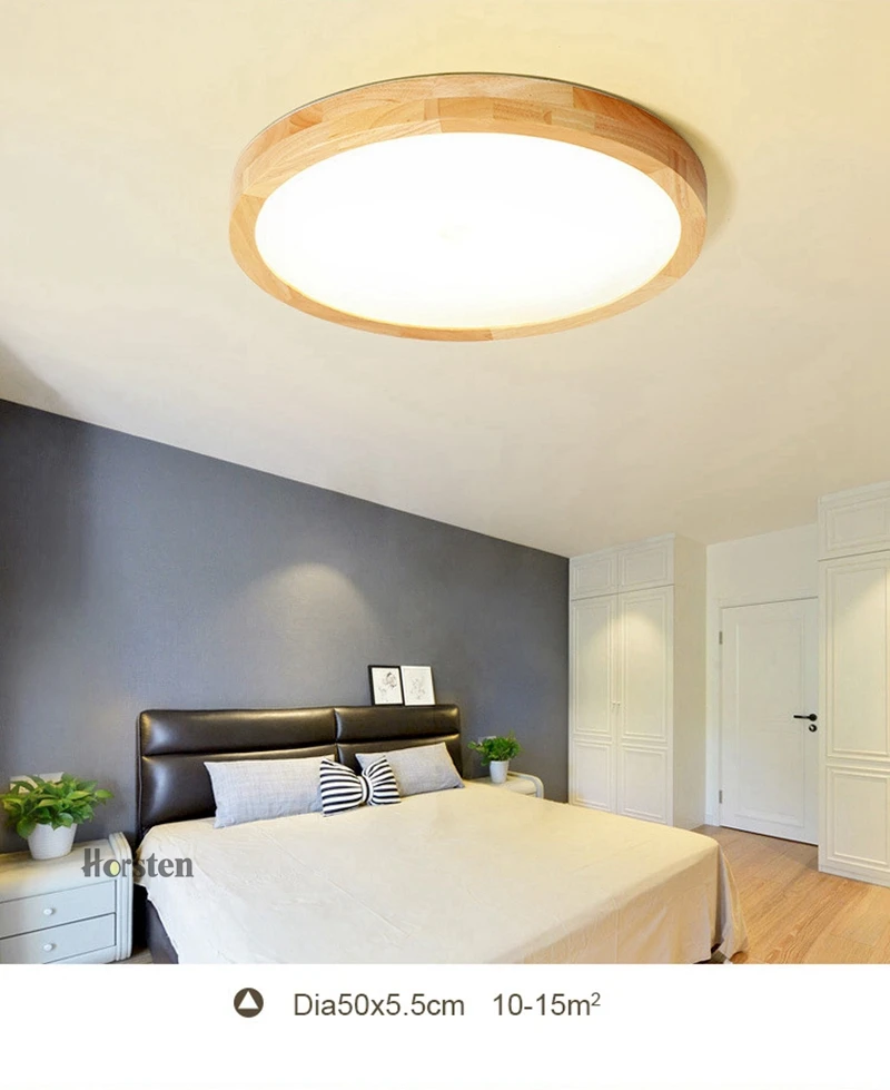 Nordic Simple Modern OAK Wood Ceiling Lamp Ultra thin Japanese LED Ceiling Lights For Bedroom Living Room Kitchen Study Balcony (6)