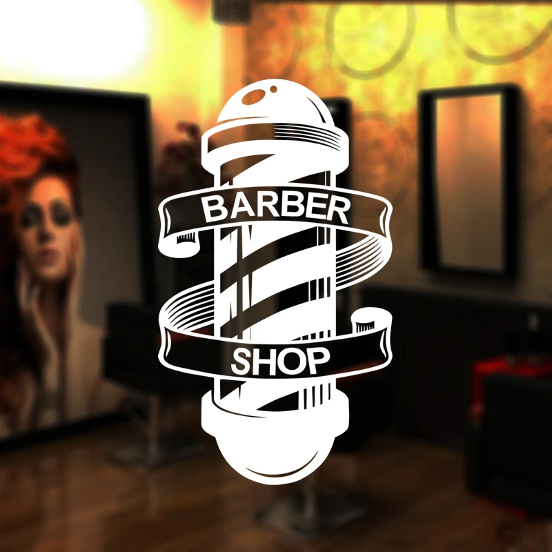 Man Barber Shop Sticker Name Chop Bread Decal Haircut Shavers Posters Vinyl Wall Art Decals Decor Windows Decoration Mural