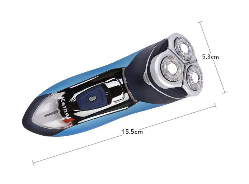 Kemei Тройная плавающая головка электробритва для мужчин полный корпус Водонепроницаемая перезаряжаемая бритва профессиональная бритвенная машина KM-7390