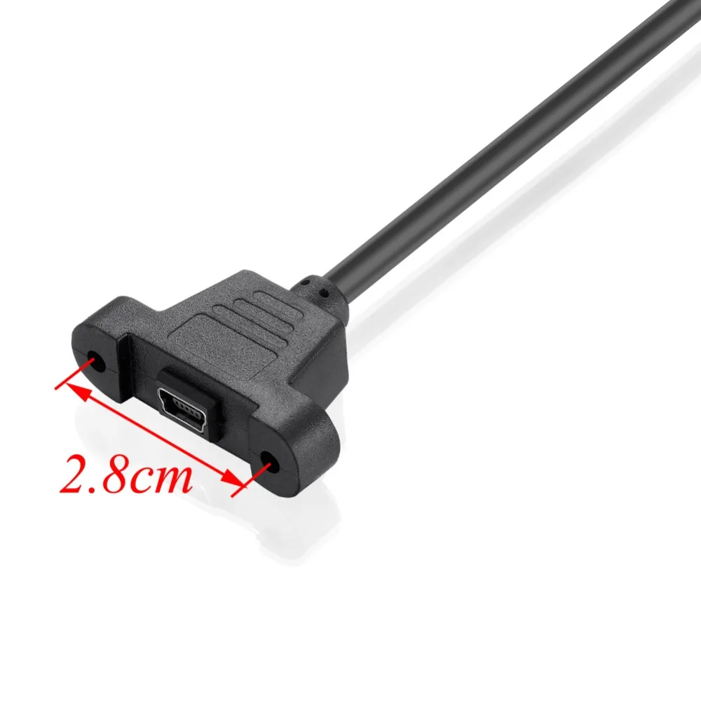 Bochara Mini 5P Extension Cable Male to Female M/F Foil+Braided Shielded  With Screw Panel Mount 30cm 50cm