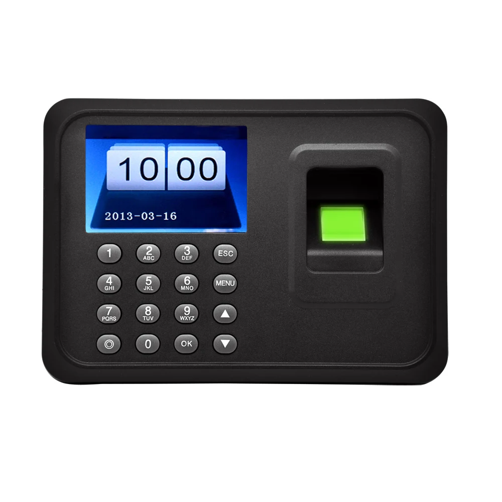 2," TFT ЖК-дисплей Дисплей USB биометрический устройство для считывания отпечатков пальцев, постоянный ток, 5 В/1A учета рабочего времени Регистраторы сотрудник проверка считывателем A6