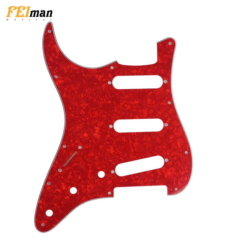 

Pleroo Guitar parts guitarra Pickguard for Fender Left handed 62' Stratocaster Standard SSS St Scratch Plate with 11 screws