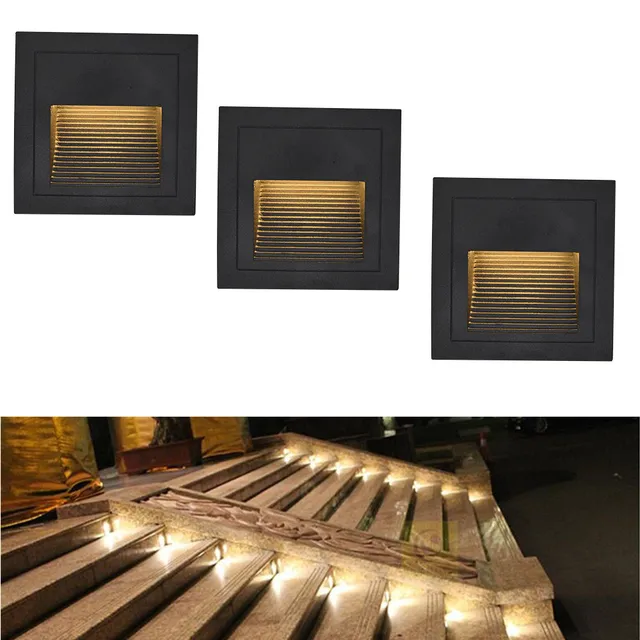 Waterproof Outdoor Led Stair Step Light 3w Recessed Wall Corner Light LED Footlight Night light