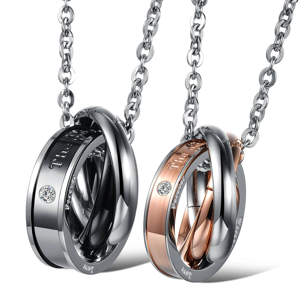 The Only Eternal Love Couple Promise Jewelry Romantic Stainless Steel ...