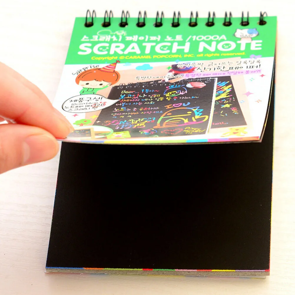 Креативный Сделай Сам скретч Примечание черный картон Рисование бумага для заметок для детей игрушка тетради школьные принадлежности случайный цвет