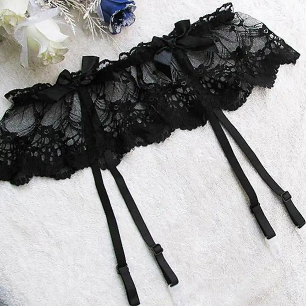1set exotic accessories garter belt black floral garter belt