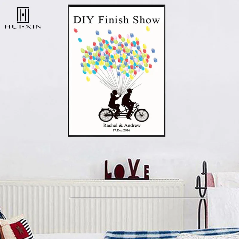 Креативные красочные Деревья Холст DIY отпечаток пальцев персональный