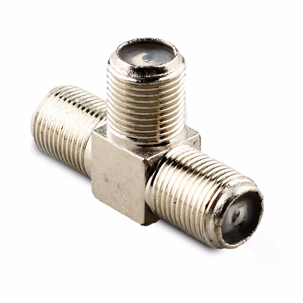 10 PCS Inch F Tee Communication Equipment Cable TV Joint Cable Connector One Point Two