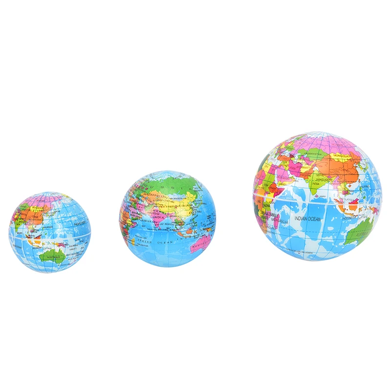 

1Pc Geography Map Teaching Hand Squeeze Ball Fashion Funny Soft Earth World Map Globe Foam Stress Relief Bouncy Ball