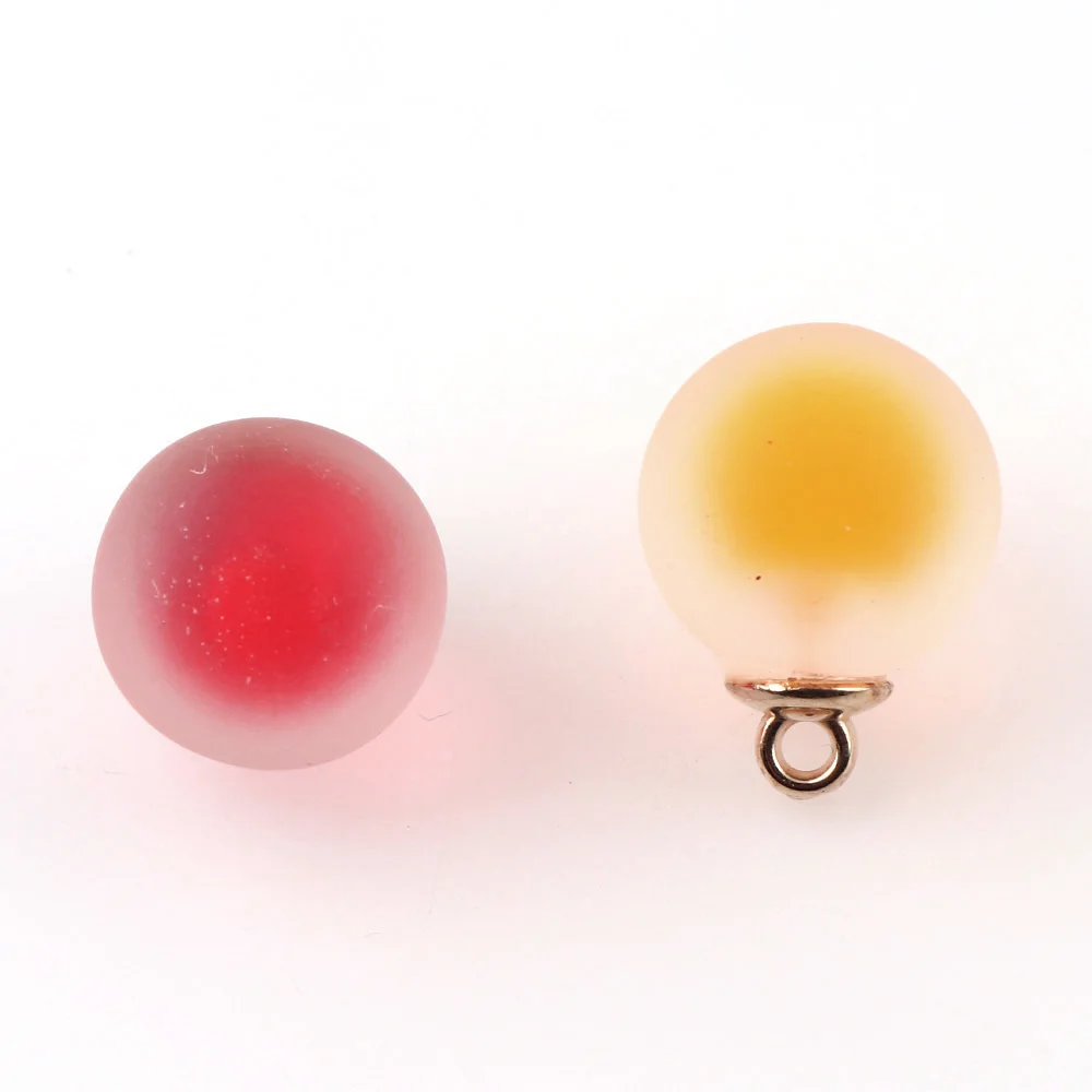 16 мм 10 шт красочные прозрачные матовые желе Круглые шарики для DIY Ювелирные серьги, амулеты аксессуары