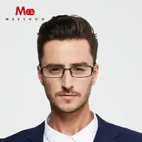 Meeshow チタン光学ガラス 100% 純チタン男性光学フレームカスタム黒タイタン眼鏡処方メガネ
