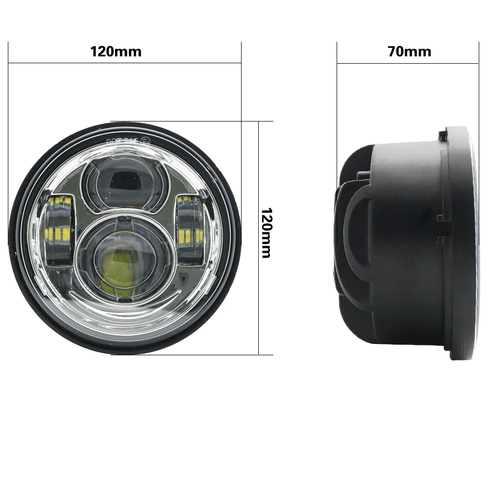 For Harley Motorcycle Dyna Fat Bob Daymaker Style Headlights 4.65inch High Low Beam FatBob Dual Headlamp For Harley Dyna Light (15)