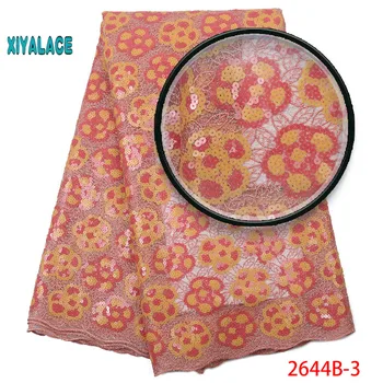 

African Lace Fabric Hot 2019 High Quality Nigerian Lace Fabrics Organza Sequins Embroidery French Tulle Lace Fabric YA2644B-3