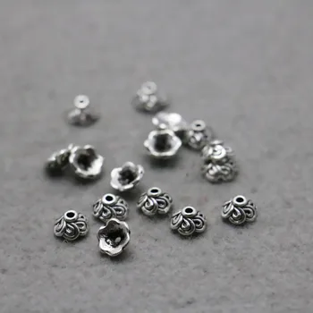 

10PCS Components Findings separate beads Alloy Flowers for Necklace Bracelet Jewelry Making Design DIY Silver-plate parts 3x7mm