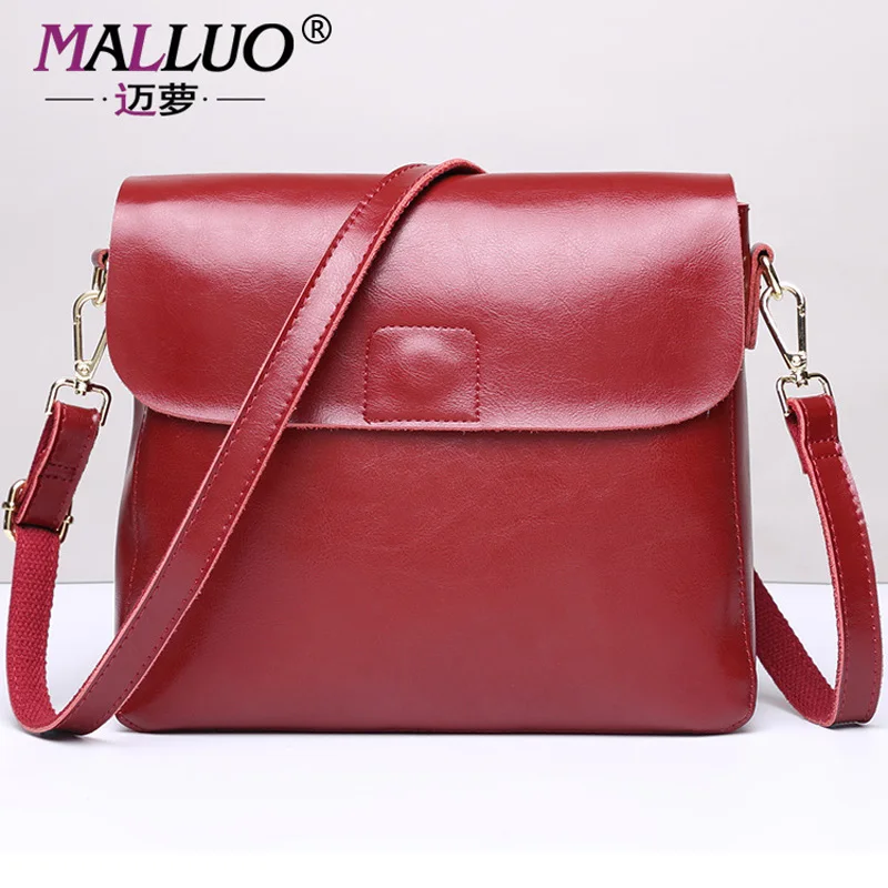 

MALLUO Genuine Leather Women Bags Spring and Summer Small Top-Handle Bags Women Shoulder Bag Women-Messenger-Bag New Arrive Tote